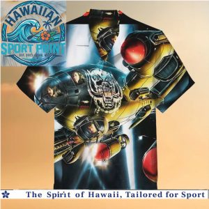 Retro Sci Fi Space Combat Adventure Graphic Hawaiian Shirt