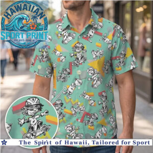 Retro Skate Kid Cartoon Summer Aloha Hawaiian Shirt