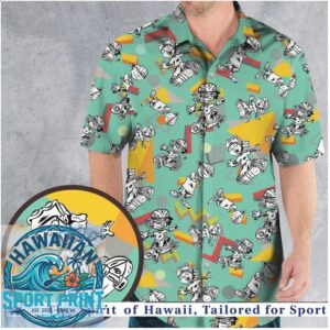 Retro Skate Kid Cartoon Summer Aloha Hawaiian Shirt