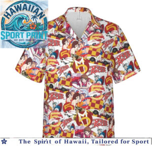Retro Speed Racer Anime Racing Checkered Hawaiian Shirt