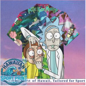 Rick and Morty Sci Fi Cartoon Trippy Comedy Hawaiian Shirt