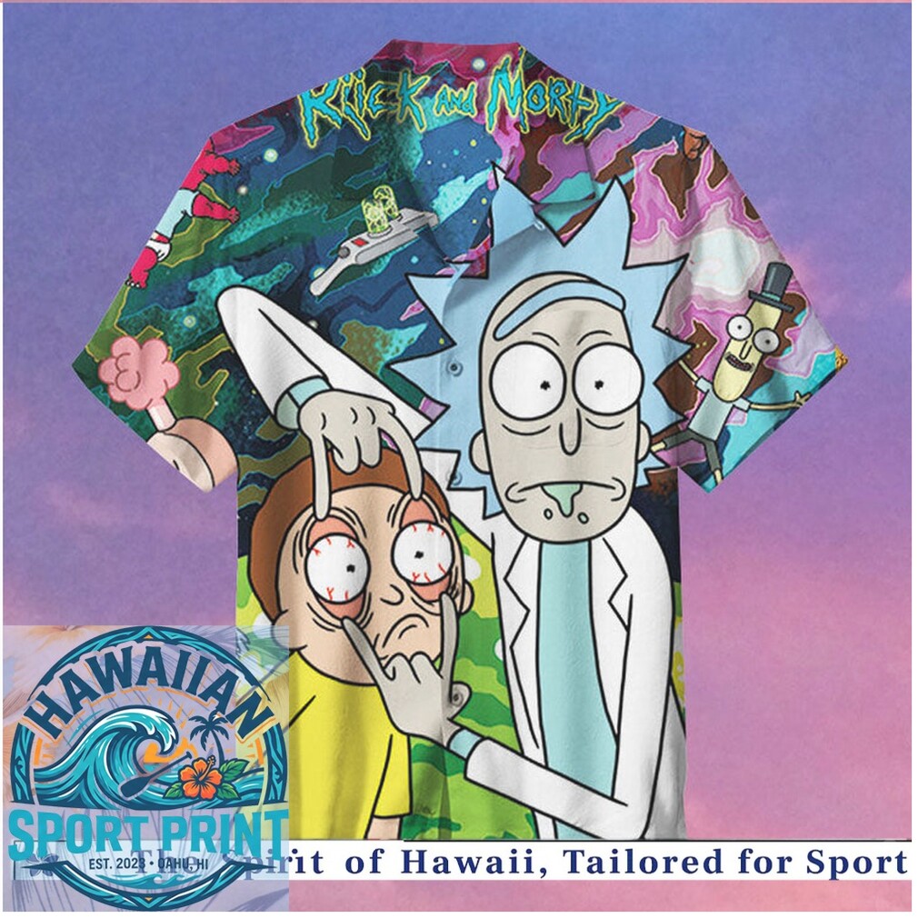 Rick and Morty Sci Fi Cartoon Trippy Comedy Hawaiian Shirt Rick and Morty Sci Fi Cartoon Trippy Comedy Hawaiian Shirt