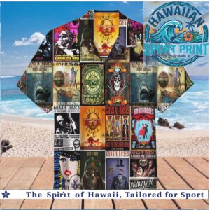 Rock Band Concert Poster Vintage Grunge Hawaiian Shirt