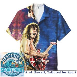 Rock Music Guitarist Concert Performance Vintage Art Hawaiian Shirt