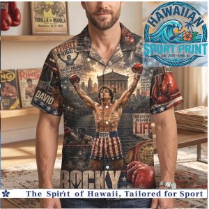 Rocky Balboa Boxing Legend Philadelphia Steps Movie Tribute Aloha Shirt