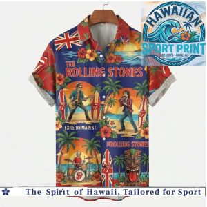 Rolling Stones Exile On Main Street Tiki Beach Hawaiian Shirt