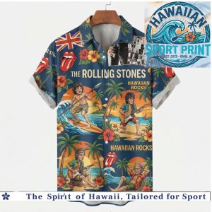 Rolling Stones Tropical Surfing Rock Band Summer Hawaiian Shirt