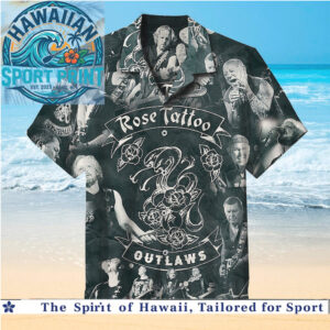 Rose Tattoo Outlaws Hard Rock Band Vintage Australian Hawaiian Shirt