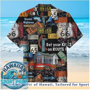 Route 66 Get Your Kicks Vintage Road Trip Travel Hawaiian Shirt