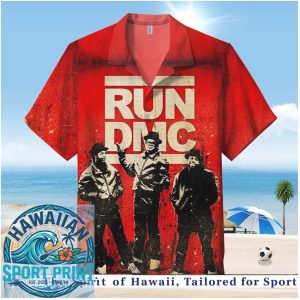 Run DMC Hip Hop Group Vintage Graffiti Retro Hawaiian Shirt