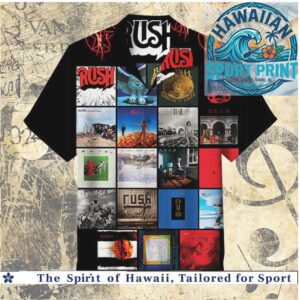 Rush Progressive Rock Band Album Covers Collage Hawaiian Shirt