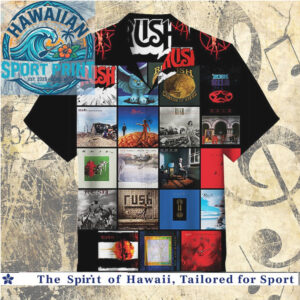 Rush Progressive Rock Band Album Covers Collage Hawaiian Shirt
