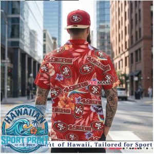 San Francisco 49ers Red Floral Tropical Aloha Summer Hawaiian Shirt
