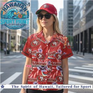 San Francisco 49ers Red Floral Tropical Aloha Summer Hawaiian Shirt