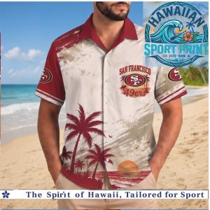 San Francisco 49ers Tropical Sunset Palm Beach Aloha Hawaiian Shirt