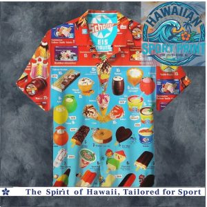 Scholler Ice Cream Vintage Retro Menu Hawaiian Shirt