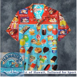 Scholler Ice Cream Vintage Retro Menu Hawaiian Shirt