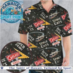 Sci Fi Space Eats Diner Retro Vintage Galactic Hawaiian Shirt