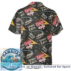 Sci Fi Space Eats Diner Retro Vintage Galactic Hawaiian Shirt