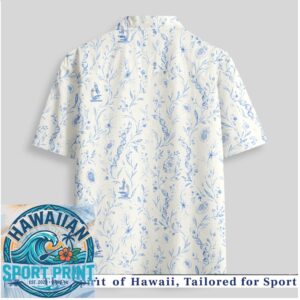 Science Laboratory Microscope DNA Cells Biology Blue Toile Hawaiian Shirt