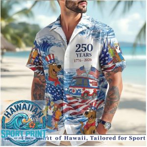 Scooby Doo 250 Years 1776 2026 USA Flag American Independence Aloha Shirt