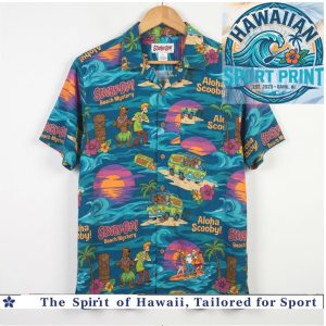 Scooby Doo Mystery Machine Sunset Beach Tropical Hawaiian Shirt