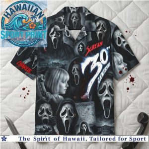 Scream Horror Movie 30th Anniversary Ghostface Collage Hawaiian Shirt