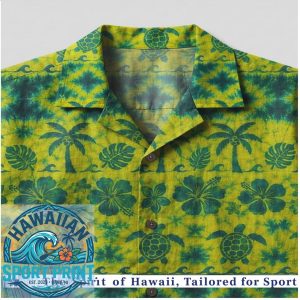 Sea Turtle Tropical Palm Tree Tie Dye Hawaiian Shirt