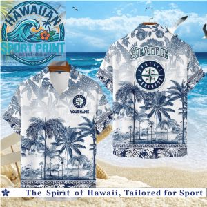 Seattle Mariners Compass Palm Tree Tropical Summer Hawaiian Shirt
