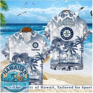 Seattle Mariners Compass Palm Tree Tropical Summer Hawaiian Shirt