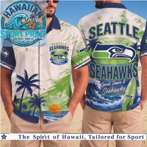Seattle Seahawks NFL Tropical Ocean Wave Hawaiian Shirt Summer Aloha Style
