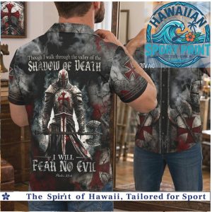 Shadow of Death Medieval Knight Templar Crusader Christian Faith Hawaiian Shirt