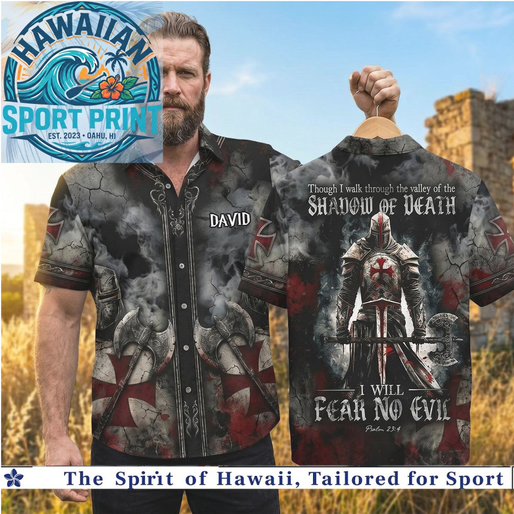 Shadow of Death Medieval Knight Templar Crusader Christian Faith Hawaiian Shirt Shadow of Death Medieval Knight Templar Crusader Christian Faith Hawaiian Shirt