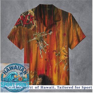 Slayer Thrash Metal Band Heavy Metal Fiery Hellscape Hawaiian Shirt