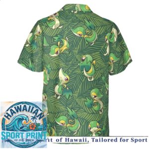 Snivy Grass Pokémon Jungle Leaf Pattern Tropical Hawaiian Shirt