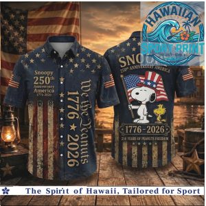 Snoopy 250th Anniversary America 1776 2026 Freedom Patriotic Aloha Shirt