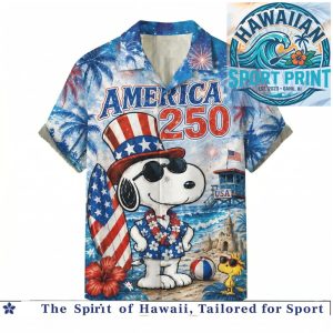 Snoopy America 250 Years Patriotic Beach Party Hawaiian Shirt