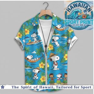 Snoopy Hula Dancing Tropical Island Summer Hawaiian Shirt