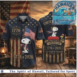 Snoopy Proud To Be An American 1776 2026 250 Years Freedom Aloha Shirt
