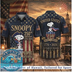 Snoopy We The People 250 Years American Independence Patriotic Aloha Shirt