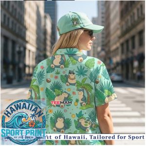 Snorlax Palm Tree Tropical Summer Hawaiian Shirt