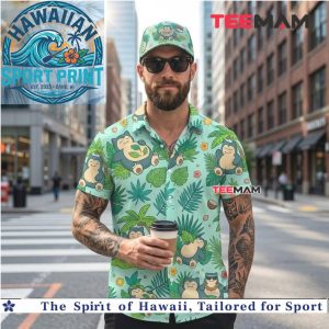 Snorlax Palm Tree Tropical Summer Hawaiian Shirt
