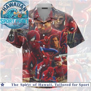 Spider Man Marvel Movie Poster Graphic Collage Hawaiian Shirt