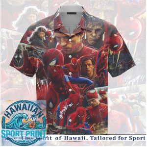 Spider Man Marvel Movie Poster Graphic Collage Hawaiian Shirt