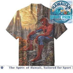 Spider Man Vintage Comic Book Hero Graphic Hawaiian Shirt