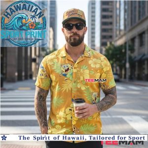 SpongeBob Pineapple Floral Tropical Aloha Summer Hawaiian Shirt