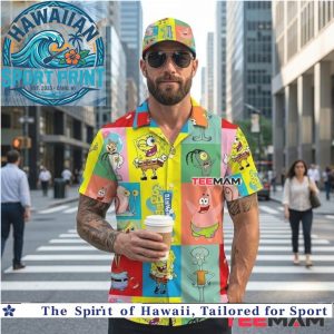 SpongeBob and Friends Character Collage Summer Hawaiian Shirt