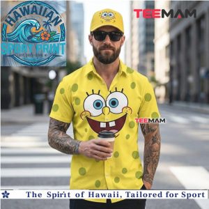 Spongebob Squarepants Yellow Pattern Hawaiian Shirt