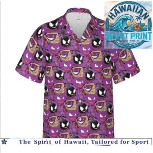 Spooky Halloween Gengar & Haunter Ghost Pokemon Hawaiian Shirt