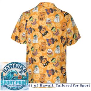 Spooky Halloween Ghost Pumpkin Monster Hawaiian Shirt
